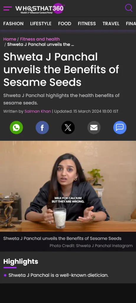 Article - Benefits of Sesame Seeds