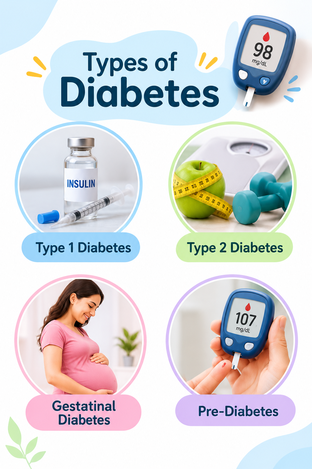 Understand the four main types of diabetes – Type 1, Type 2, Gestational Diabetes and Pre-Diabetes – and the importance of proper diabetes nutrition and care - The Diet Therapy